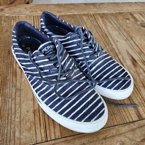 Sperry Men's Striped Navy Sneakers